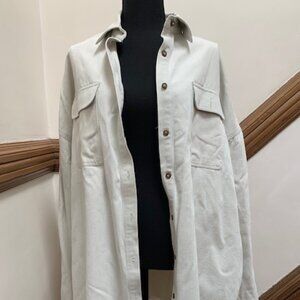 Farrow White Jean Shacket Size L